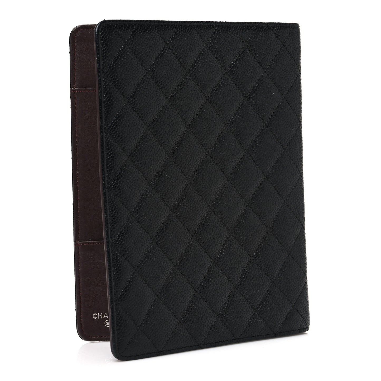 Caviar Quilted Large Agenda Cover Black