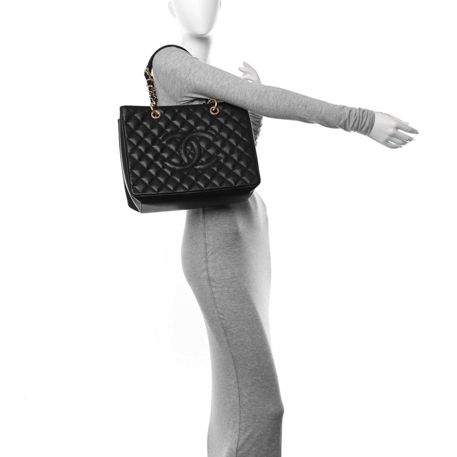 Chanel Caviar Quilted Grand Shopping Tote GST Black 2 of 11