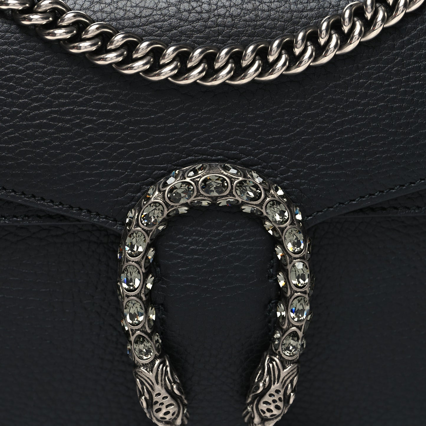 Pebbled Calfskin Small Dionysus Shoulder Bag Black