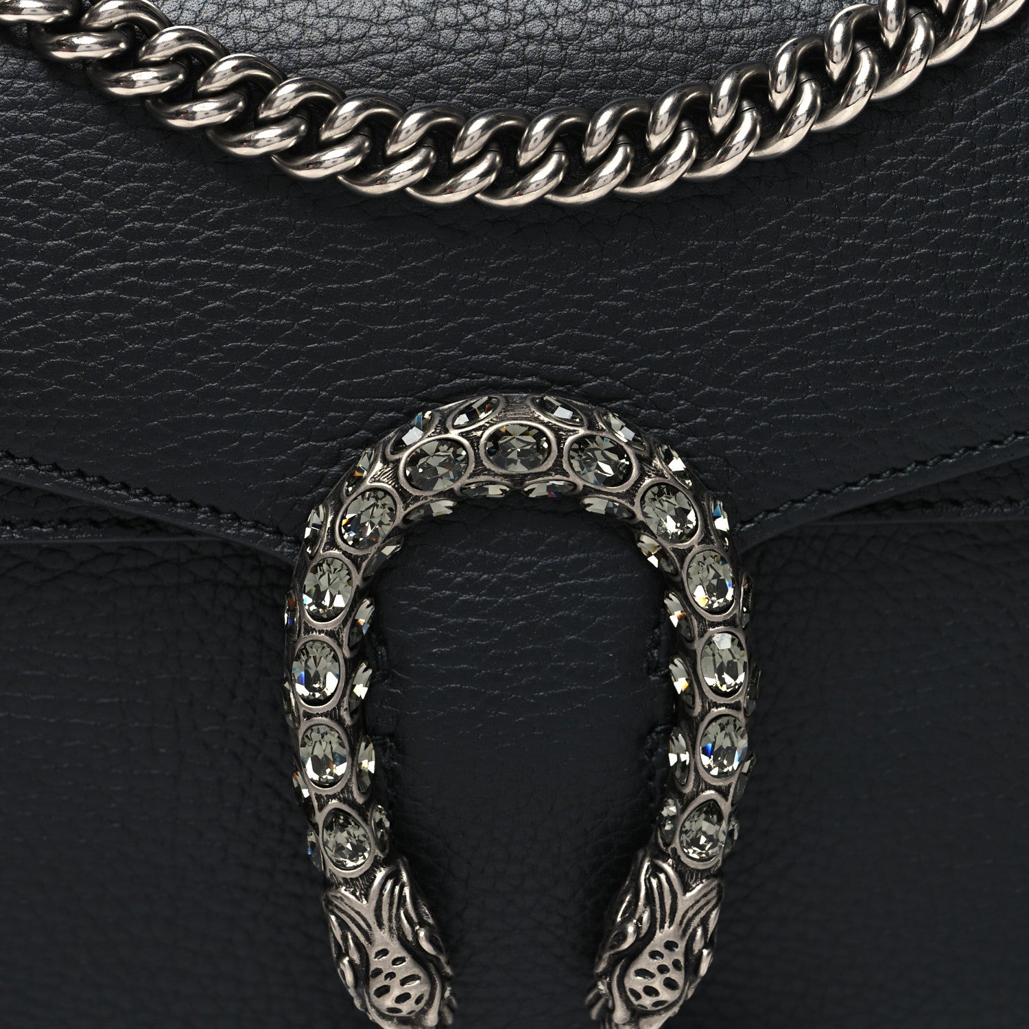 Gucci Pebbled Calfskin Small Dionysus Shoulder Bag Black 10 of 12