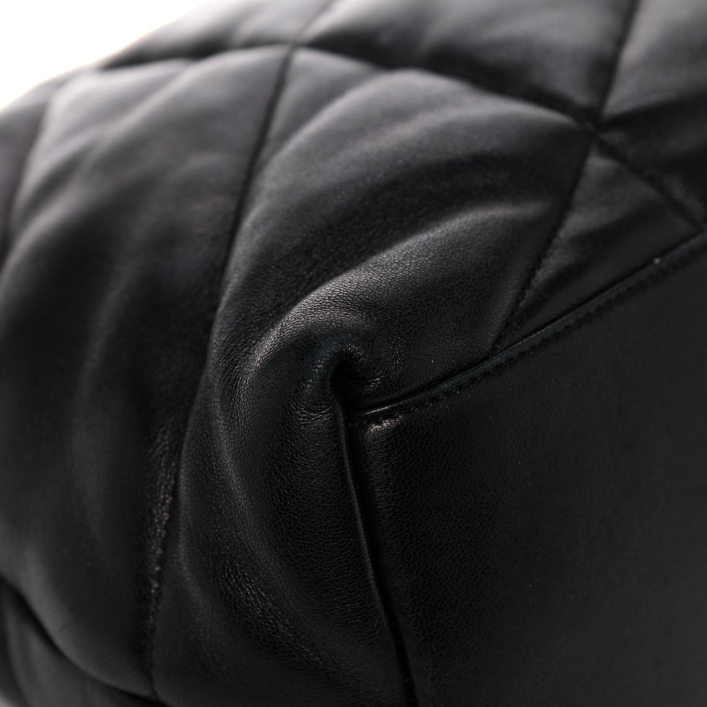 Lambskin Quilted Medium Loulou Puffer Monogram Chain Satchel Black