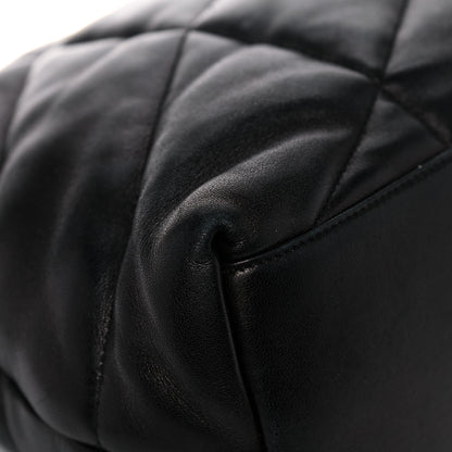Saint Laurent Lambskin Quilted Medium Loulou Puffer Monogram Chain Satchel Black 9 of 10