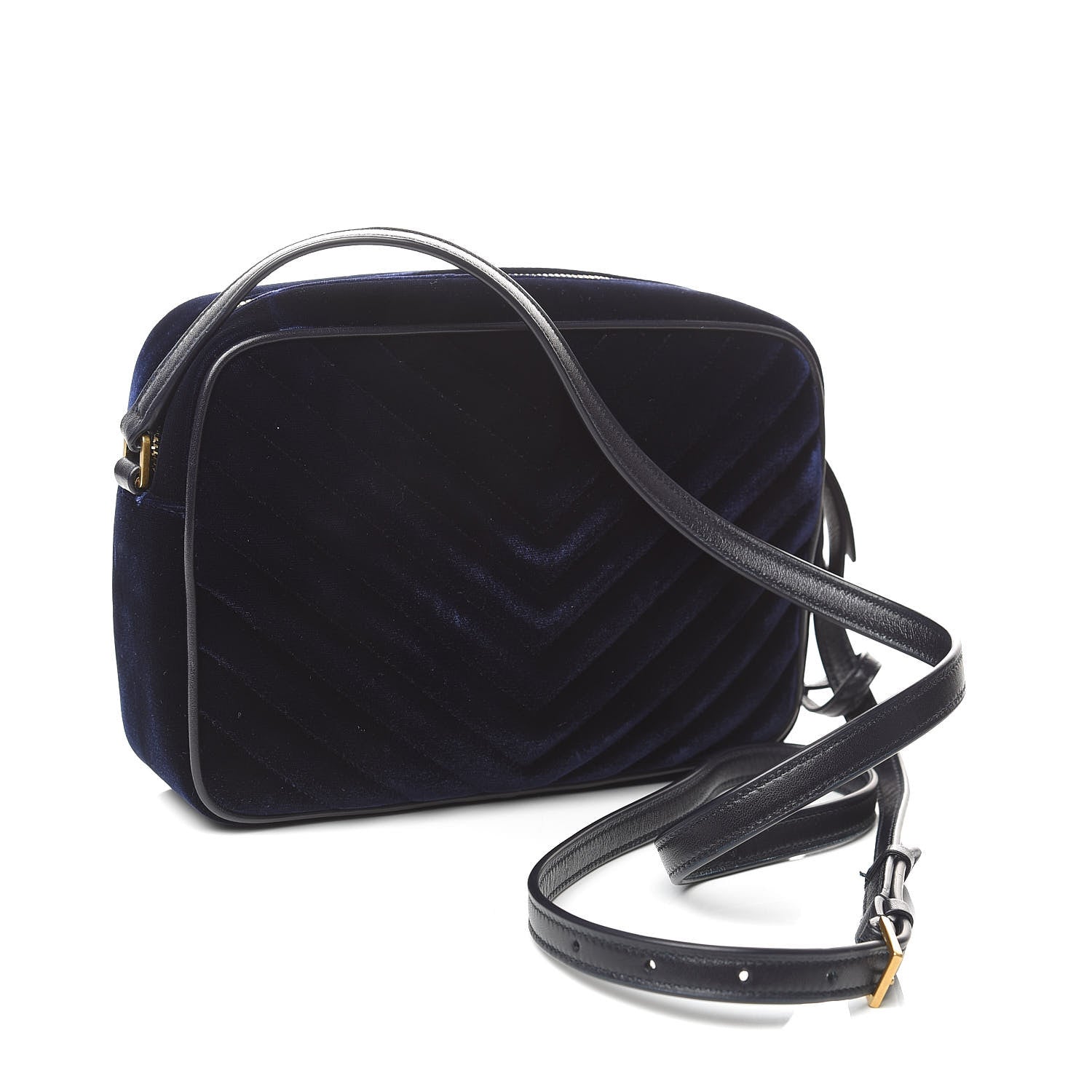 Saint Laurent Velvet Matelasse Monogram Lou Camera Bag Navy 3 of 10