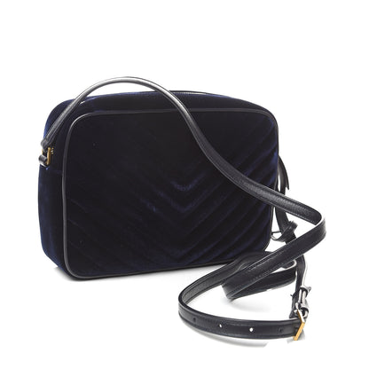 Saint Laurent Velvet Matelasse Monogram Lou Camera Bag Navy 3 of 10