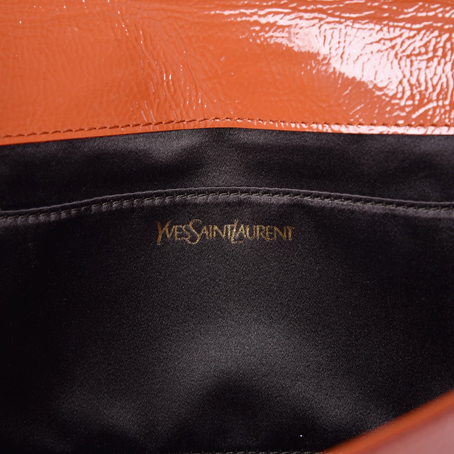 Textured Patent Monogram Large Belle De Jour Clutch Orange