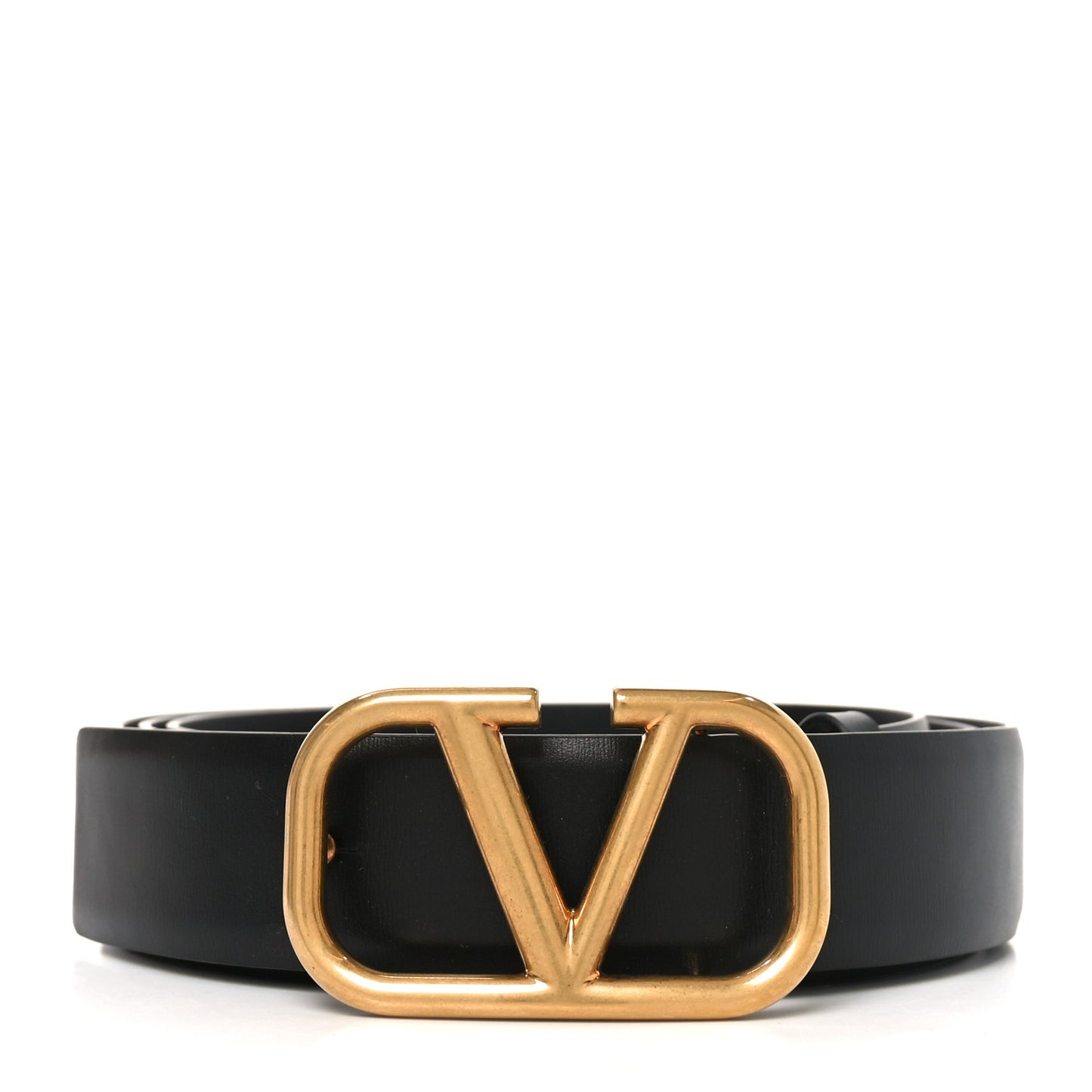 Glossy Calfskin VLogo 30mm Belt 105 42 Belt Black