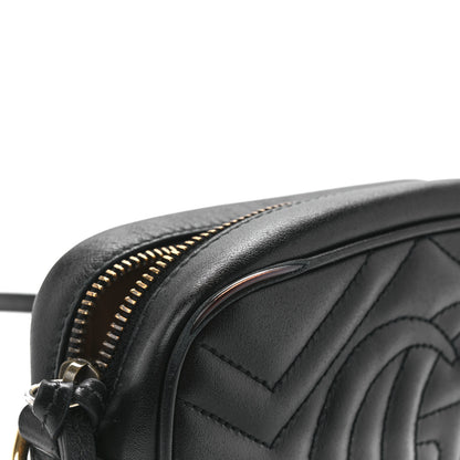 Gucci Calfskin Matelasse Mini GG Marmont Chain Shoulder Bag Black 13 of 15