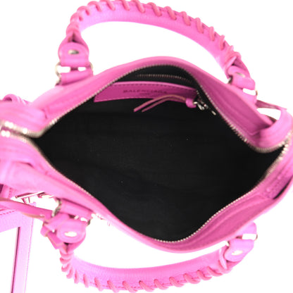 Balenciaga Chevre Silver Metallic Edge Hardware Mini City Rose Fluo 5 of 11