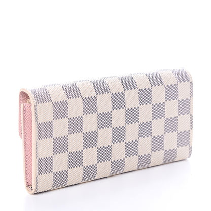 Louis Vuitton Damier Azur Emilie Wallet Rose Ballerine 2 of 5