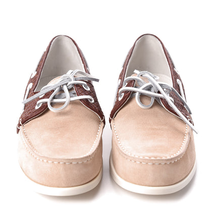 Bottega Veneta Suede Calfskin Micro Intrecciato Boat Flats 38.5 2 of 7
