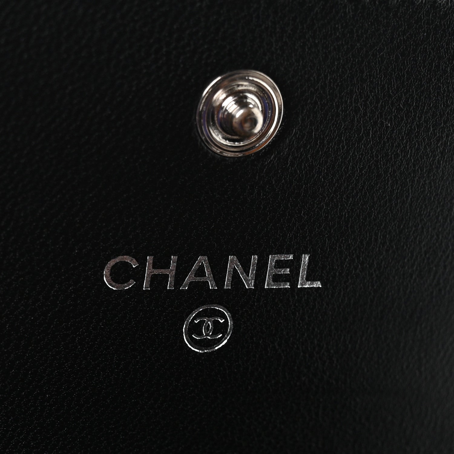 Chanel Lambskin Quilted Flap Baguette Crystal Card Holder Wallet Black 6 of 9