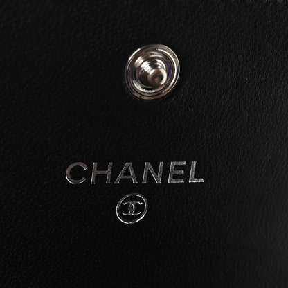 Chanel Lambskin Quilted Flap Baguette Crystal Card Holder Wallet Black 6 of 9