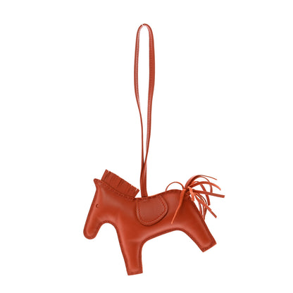 Hermes Milo Lambskin Grigri Rodeo Horse Bag Charm MM Cornaline 1 of 4