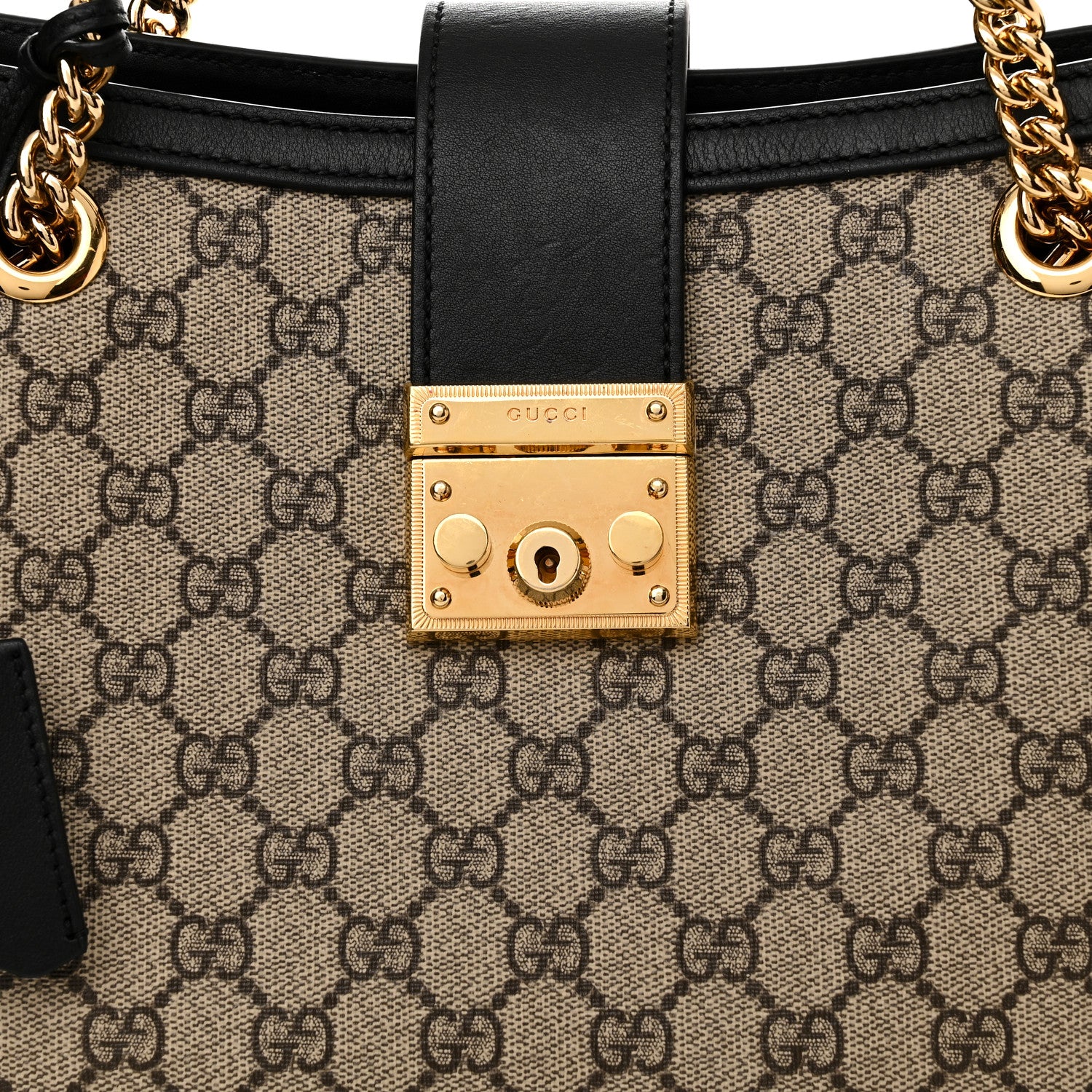Gucci GG Supreme Monogram Medium Padlock Tote Black 8 of 12
