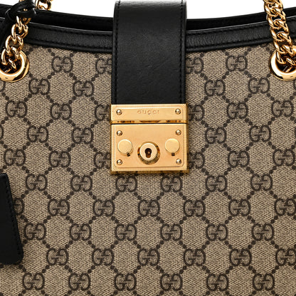 Gucci GG Supreme Monogram Medium Padlock Tote Black 8 of 12