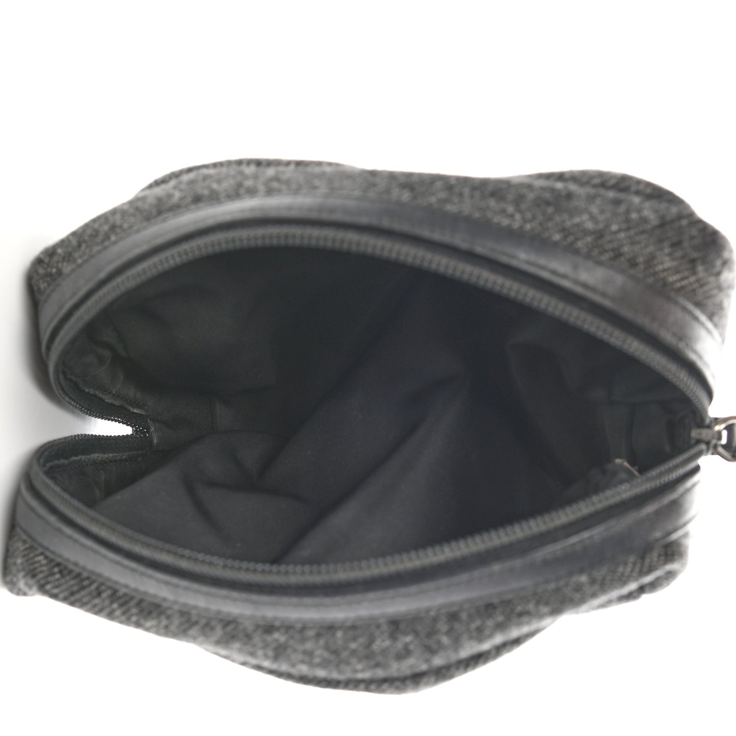 Wool Cosmetic Pouch Grey