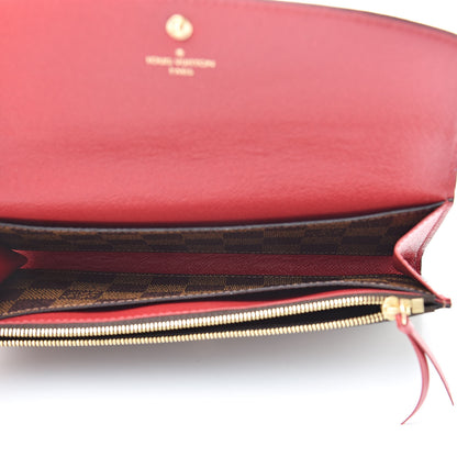Louis Vuitton Damier Ebene Emilie Wallet Red 5 of 8