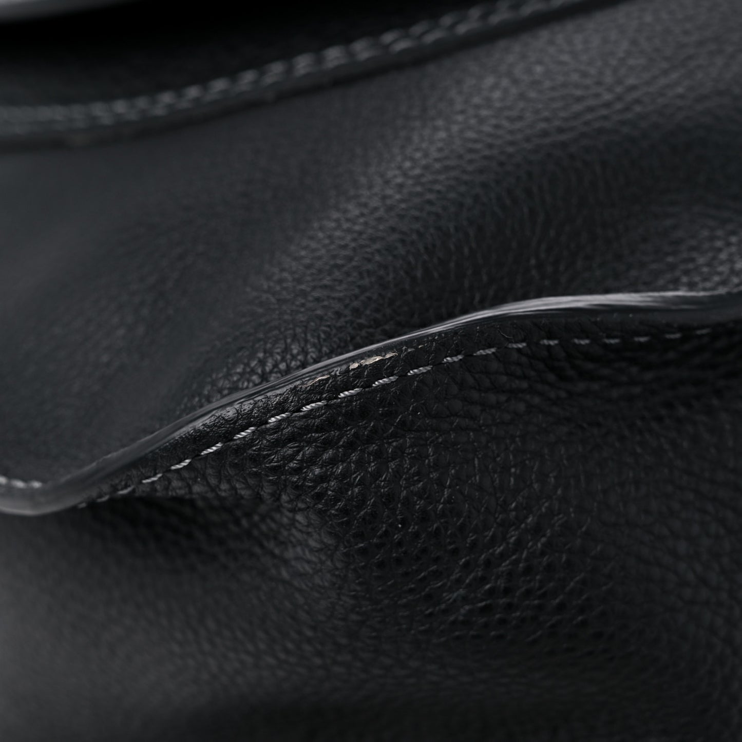 Calfskin Large Marcie Satchel Black