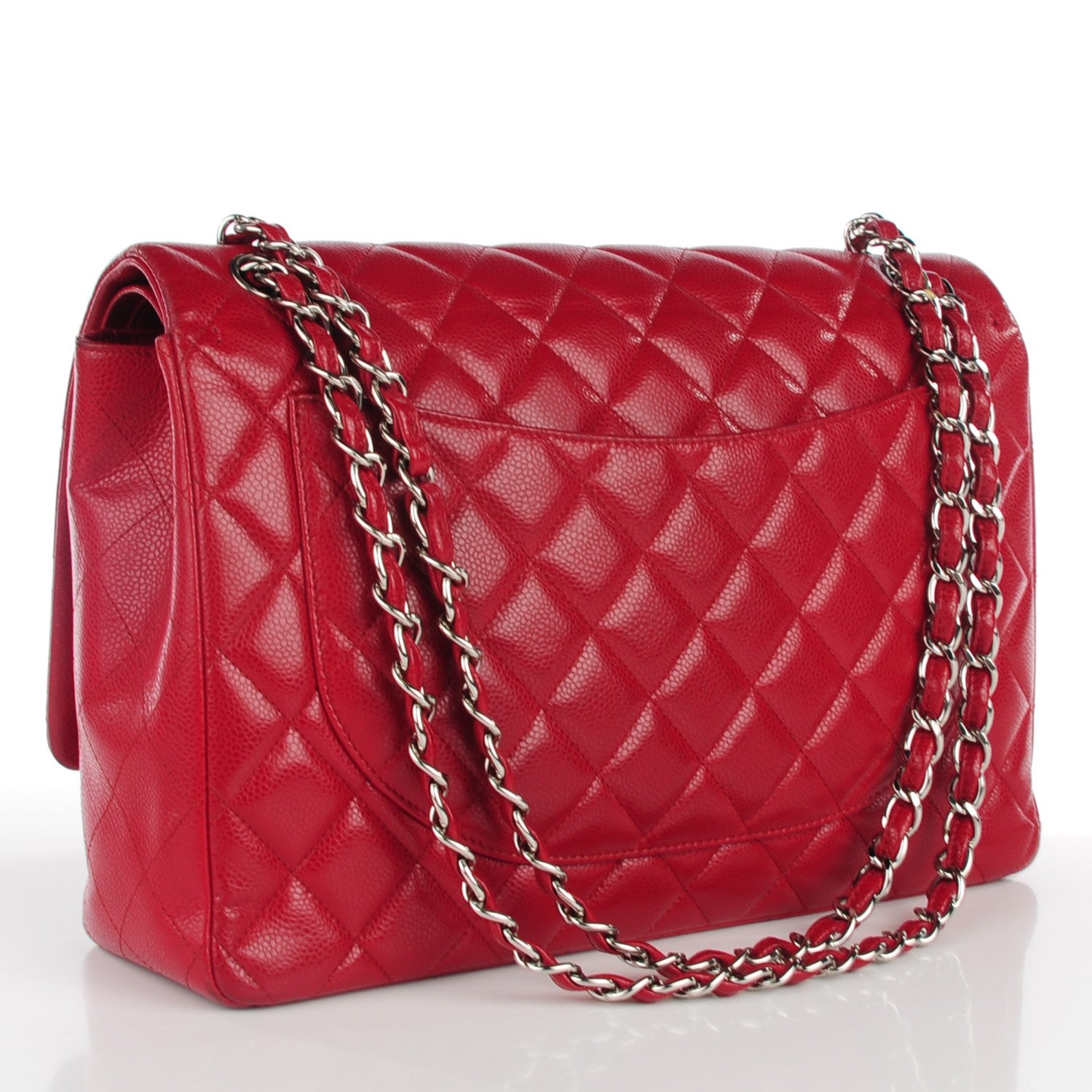 Chanel Caviar Quilted Maxi Double Flap Red 4 of 10