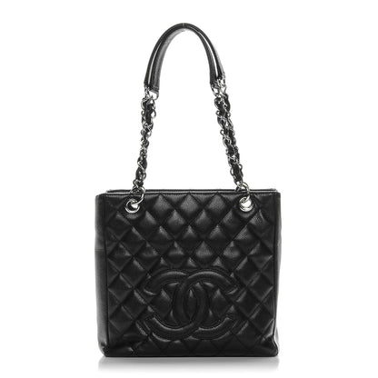 Chanel Caviar Quilted Petit Shopping Tote PST Black 1 of 7