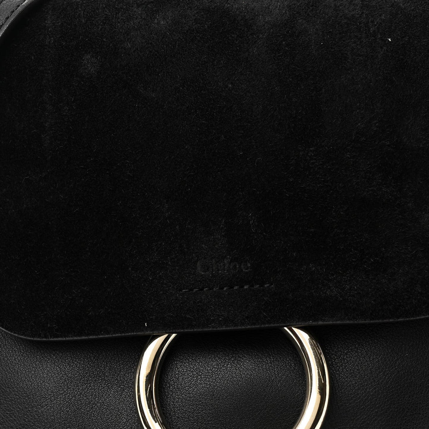 Suede Calfskin Small Faye Backpack Black
