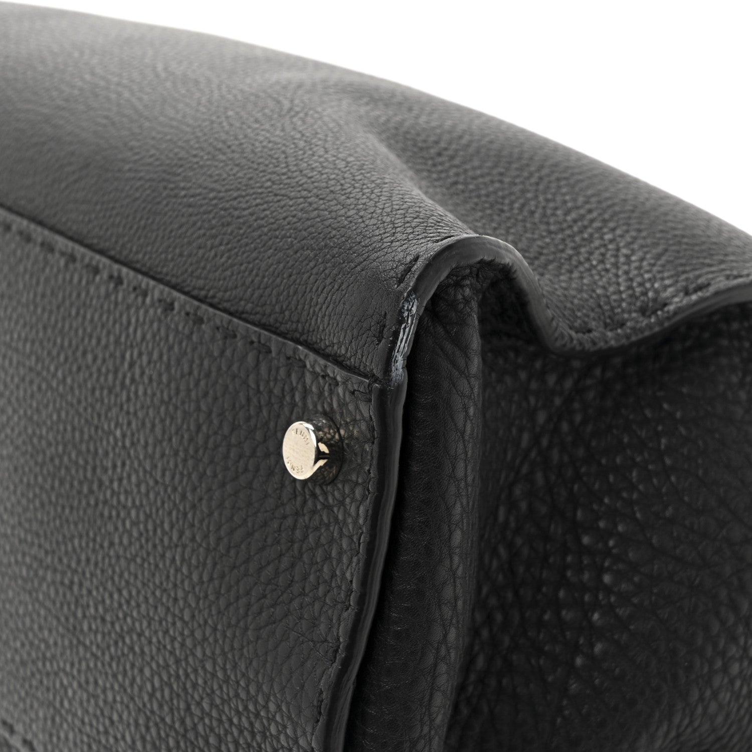 Fendi Cuoio Romano Selleria Bi-Color Large Peekaboo Iconic Satchel Black Mou 11 of 12