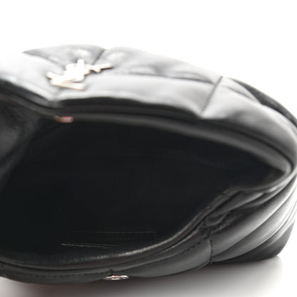 Saint Laurent Lambskin Monogram Loulou Puffer Pouch Clutch Black 6 of 8