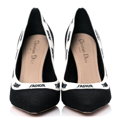 Christian Dior Technical Canvas Ribbon Embroidered J'Adior 100mm Pumps 36 Black 2 of 9