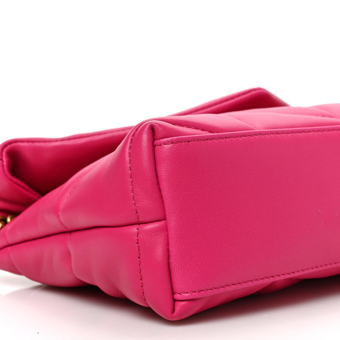 Lambskin Quilted Toy Loulou Puffer Monogram Chain Satchel Bubblegum