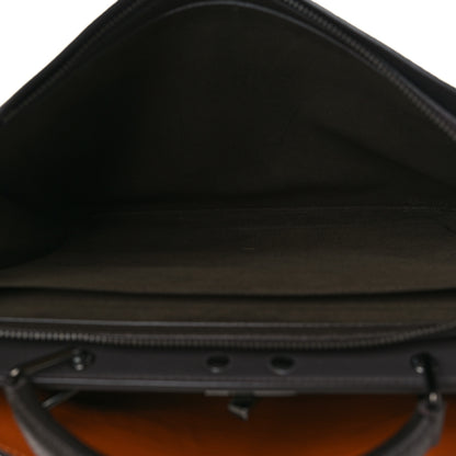 Fendi Cuoio Romano Vitello Cover Glazed Fabric Bi-Color FF 1974 Medium Peekaboo I SEE U Satchel Dark Brown 6 of 6