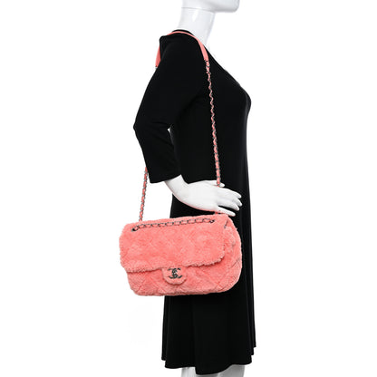 Chanel Terry Cotton Quilted Coco Beach Single Flap Pink 2 of 11