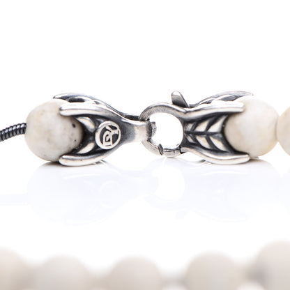 David Yurman Sterling Silver White Agate 8mm Spiritual Beads Bracelet 3 of 5