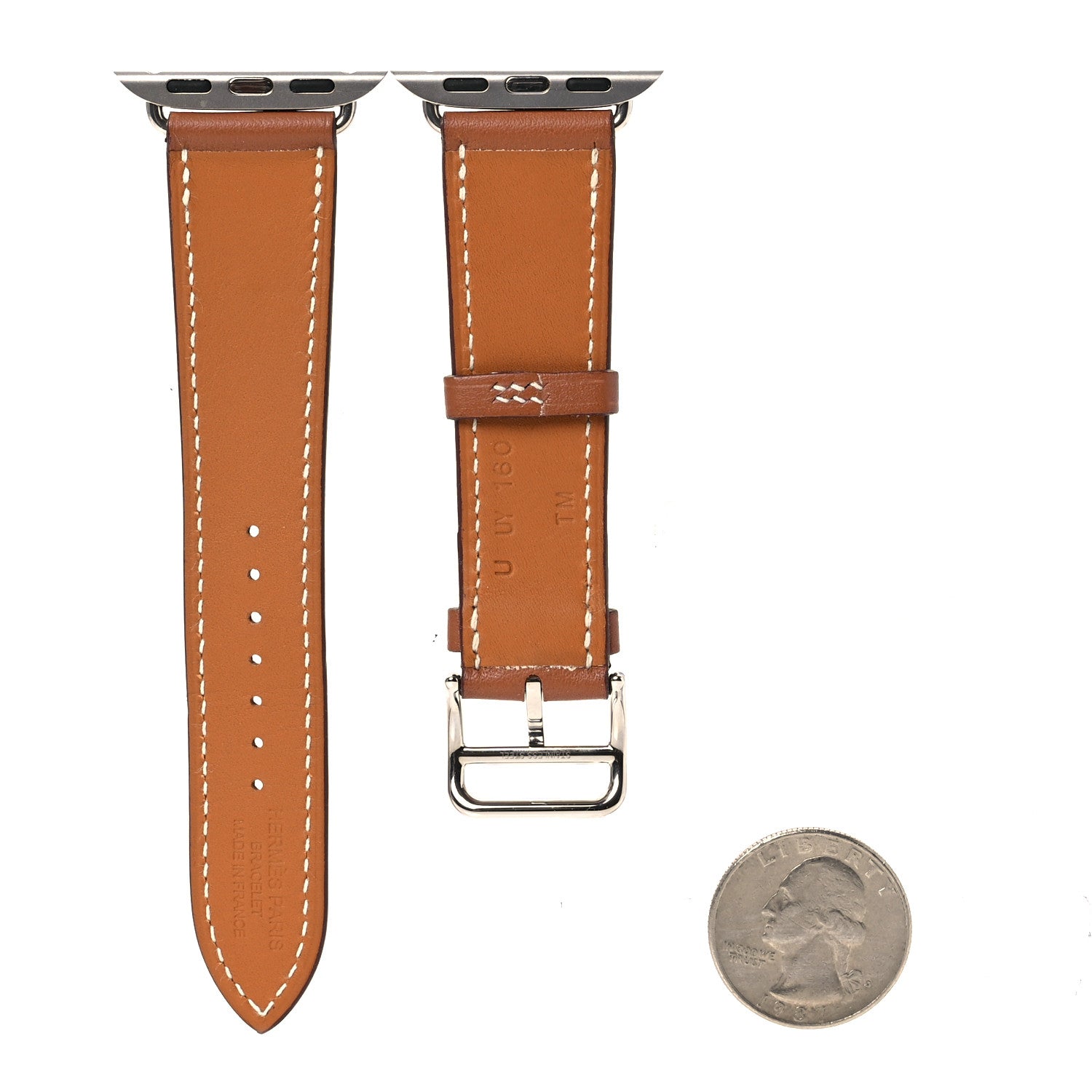 Hermes Barenia 42mm Apple Watch Single Tour Band Fauve 2 of 6