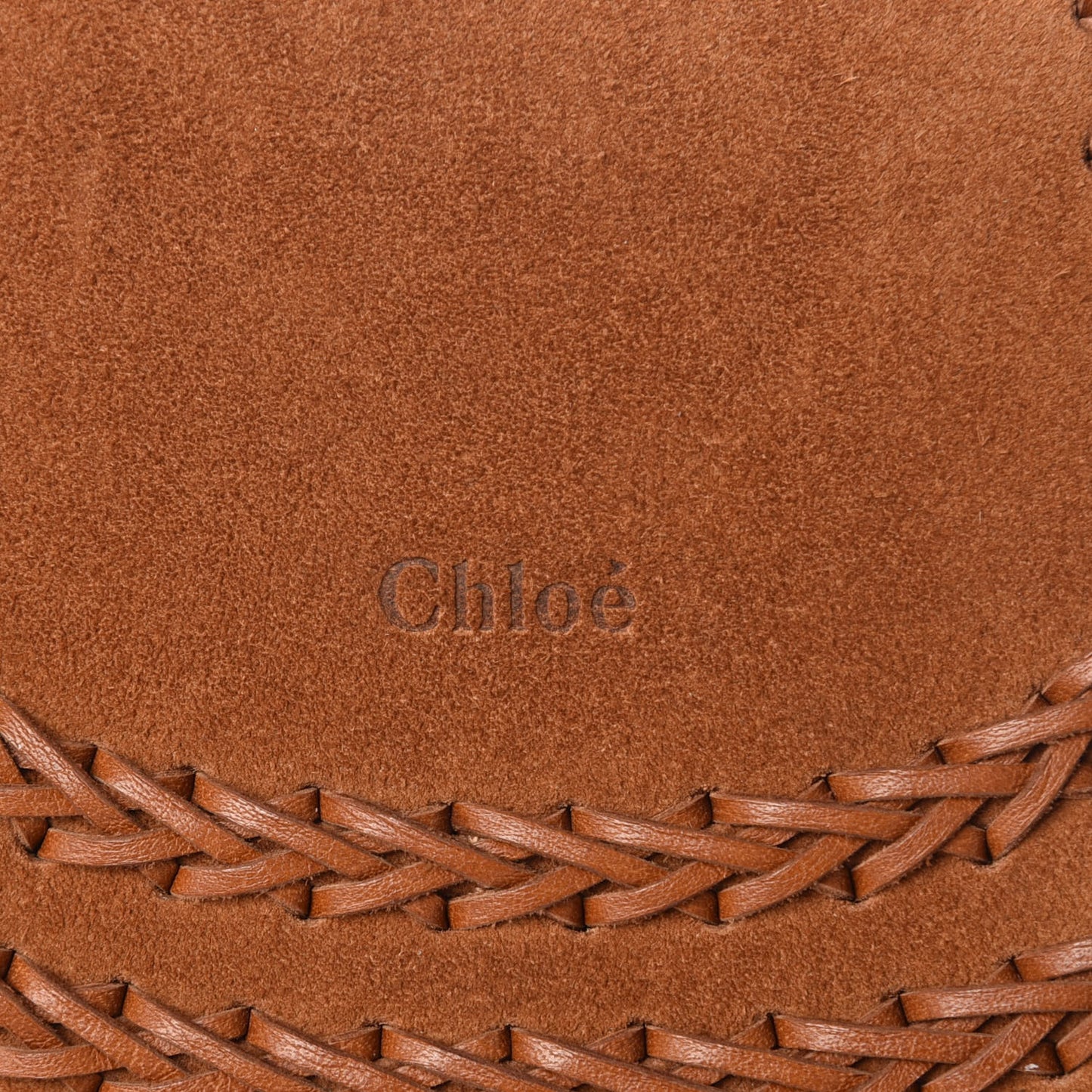 Suede Braided Small Hudson Shoulder Bag Caramel