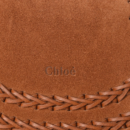 Chloe Suede Braided Small Hudson Shoulder Bag Caramel 9 of 12