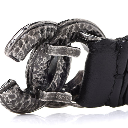 Chanel Lambskin Crystal CC Belt 75 30 Black 4 of 5