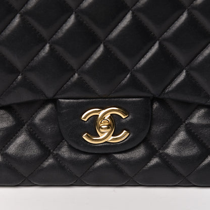 Chanel Lambskin Quilted Maxi Single Flap Black 11 of 13