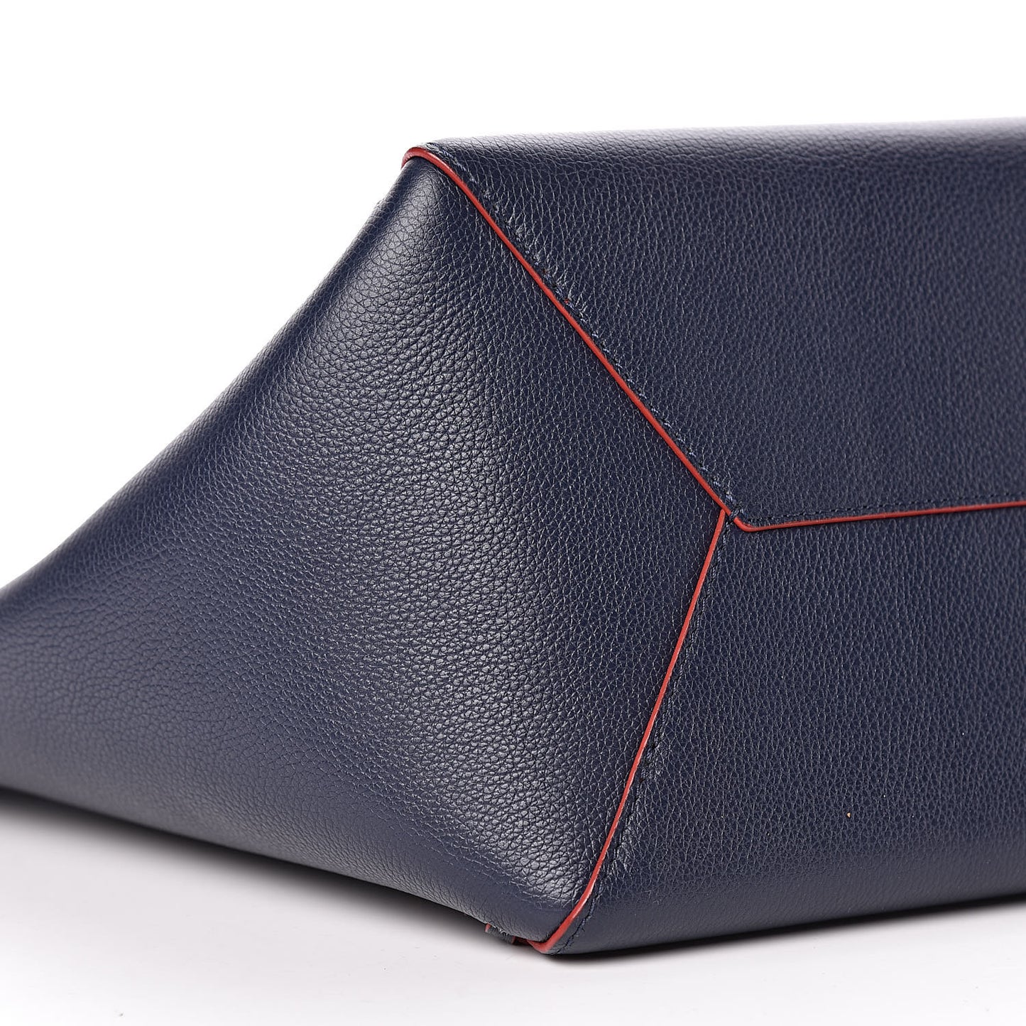 Calfskin Braided Lockme Cabas Marine Rouge