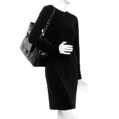 Chanel Glazed Calfskin Quilted Large Front Pocket Tote Black 2 of 12