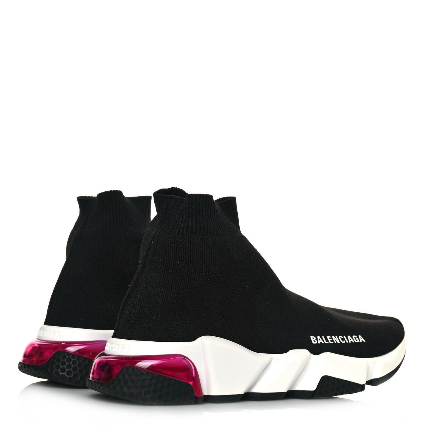 Neoprene Knit Womens Speed Clear Sole Sneakers 37 Black Pink