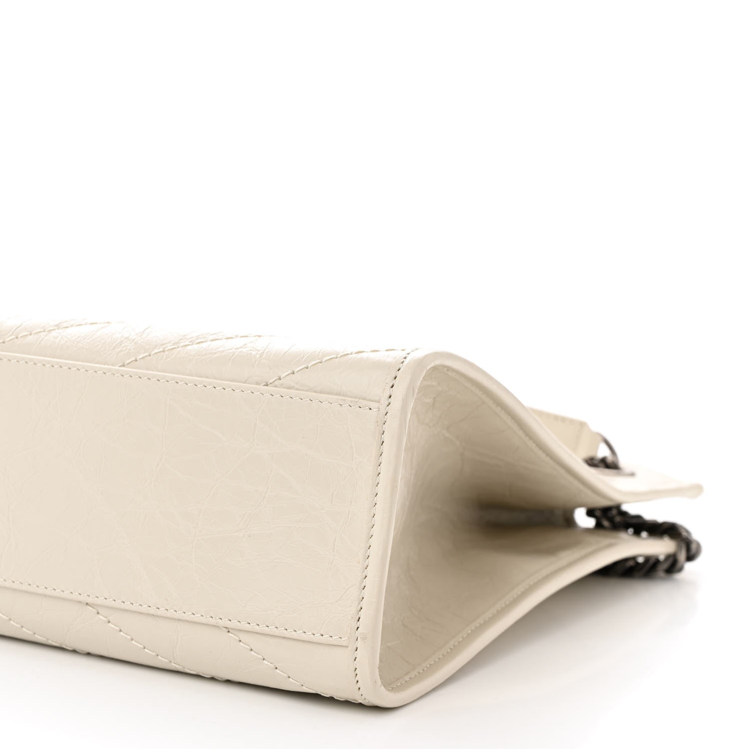 Saint Laurent Crinkled Calfskin Matelasse Monogram Medium Niki Shopper Tote Crema Soft 10 of 10