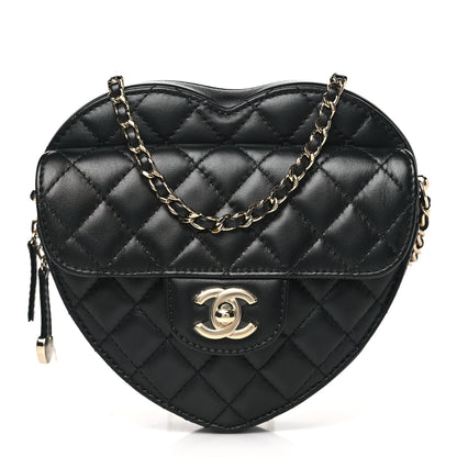 Chanel Lambskin Quilted CC In Love Heart Bag Black 1 of 9
