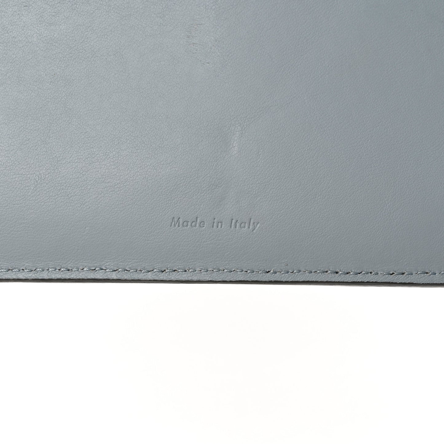 Grained Calfskin Large Multifunction Strap Wallet Grey