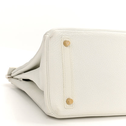 Hermes Taurillon Clemence Birkin 30 White 8 of 14