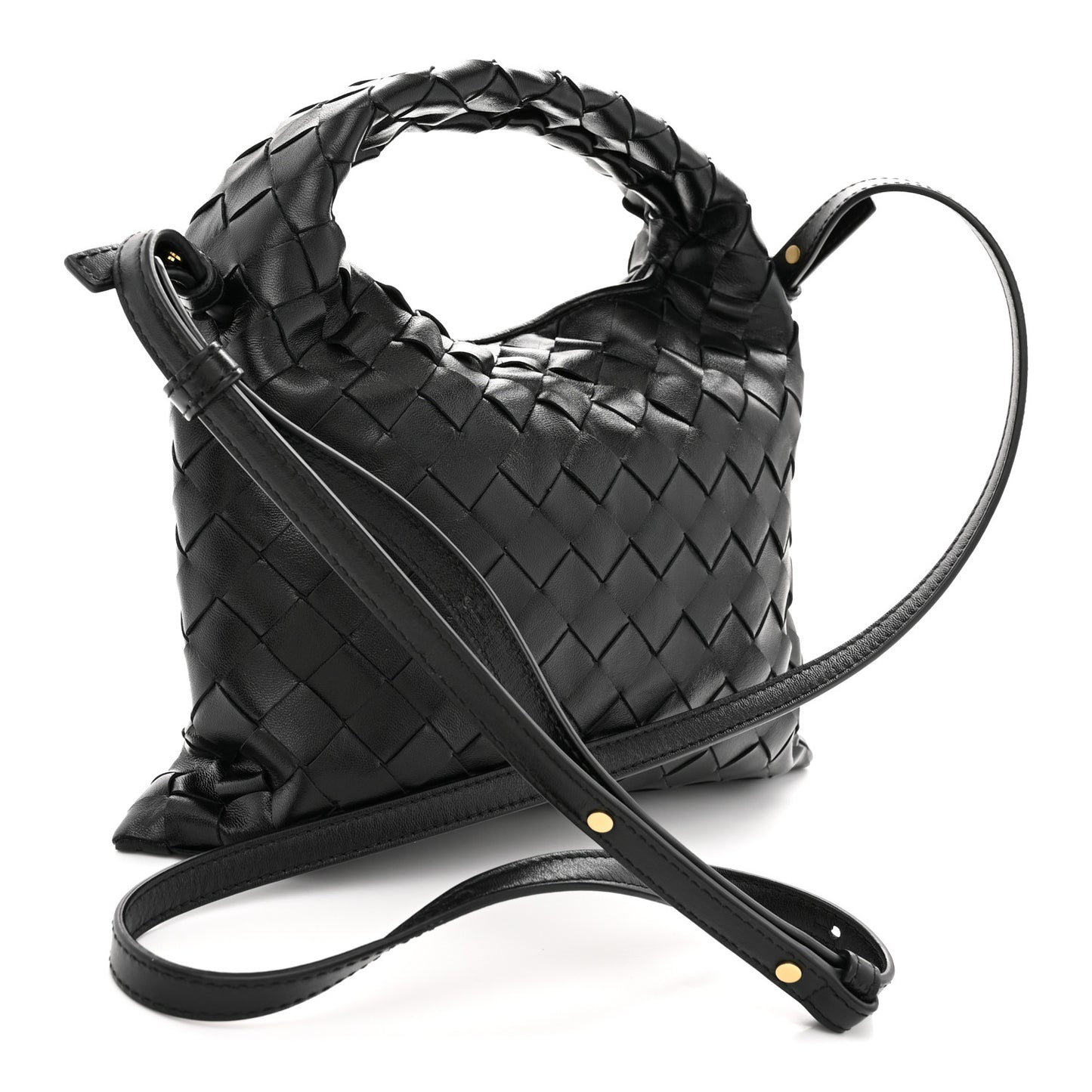 Calfskin Intrecciato Mini Hop Black