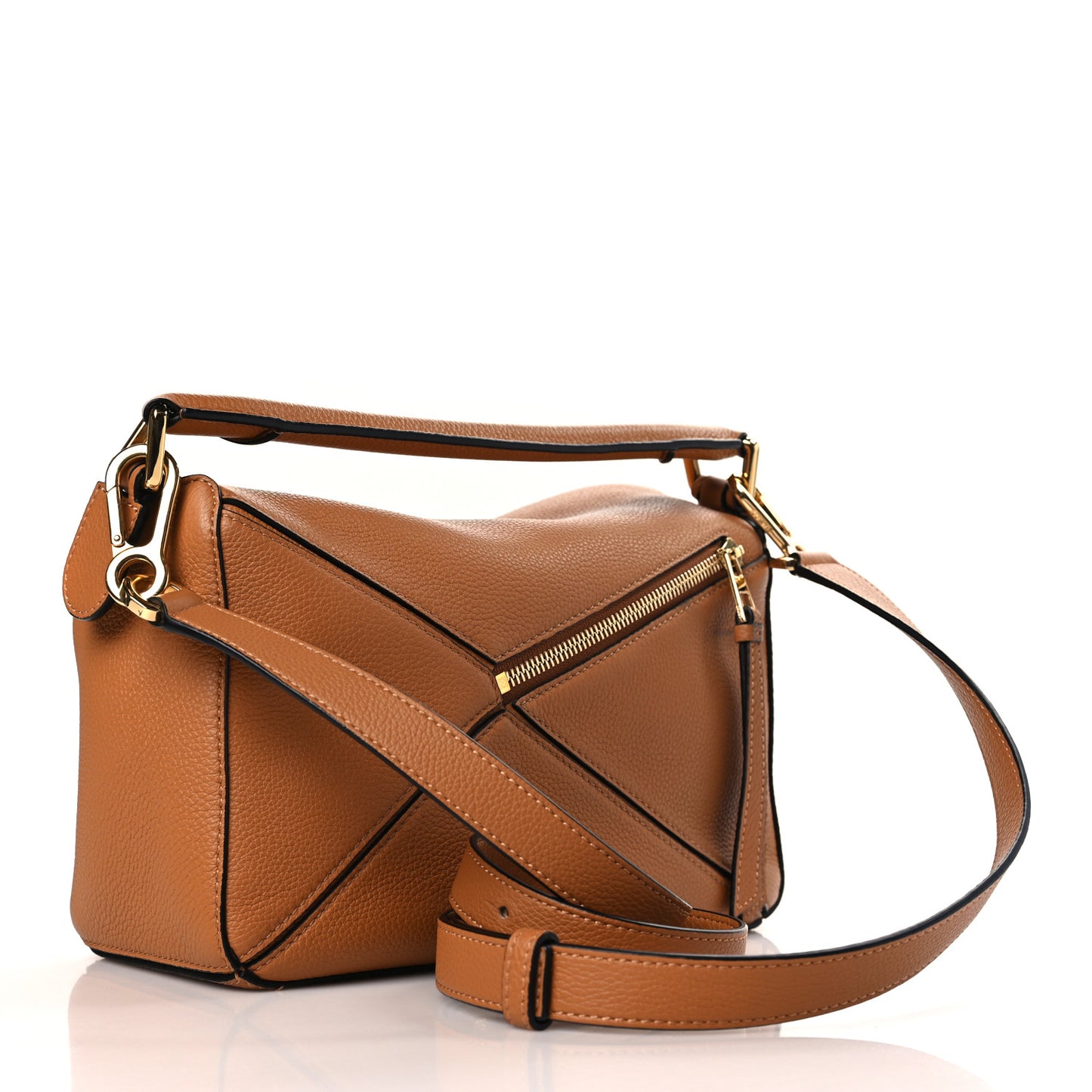Soft Grained Calfskin Small Puzzle Bag Light Caramel
