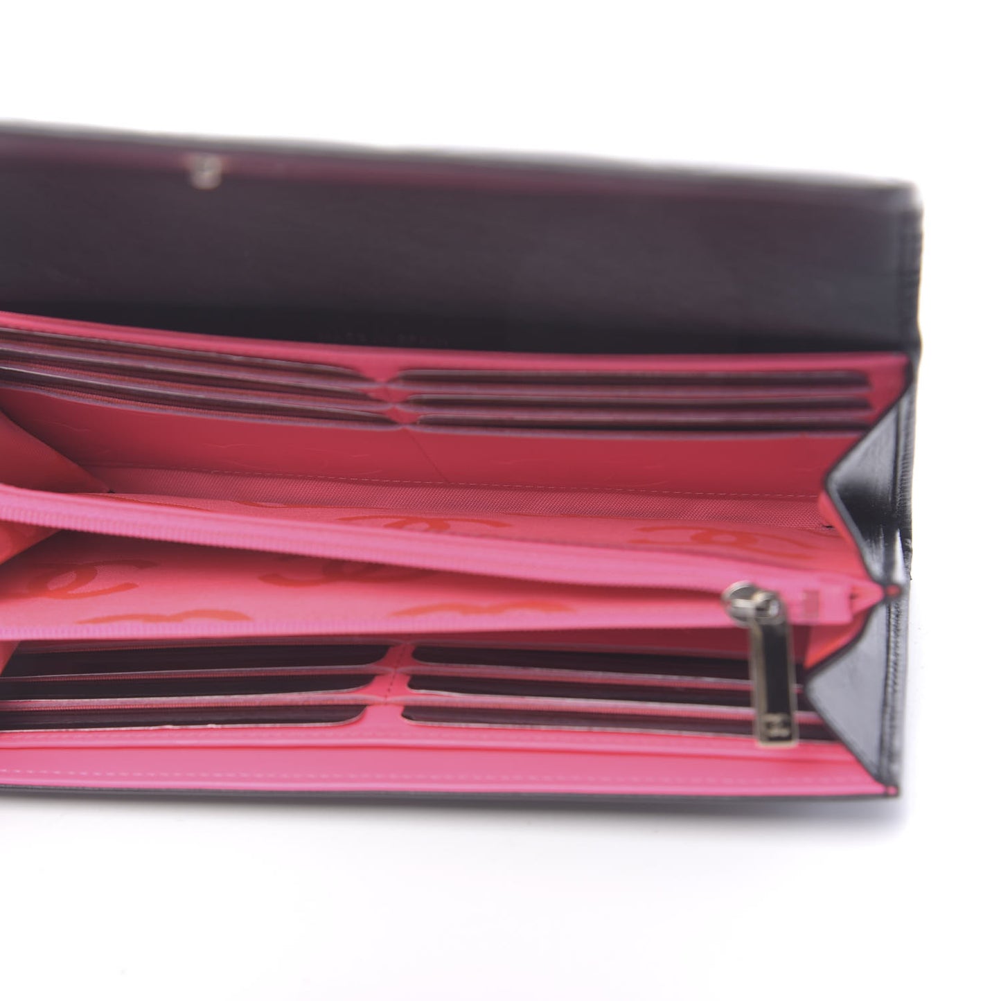 Calfskin Quilted Cambon Tri-Fold Wallet Black