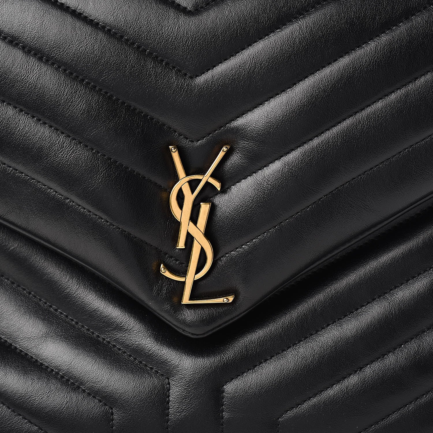 Saint Laurent Calfskin Y Quilted Monogram Large Loulou Chain Satchel Black 11 of 11
