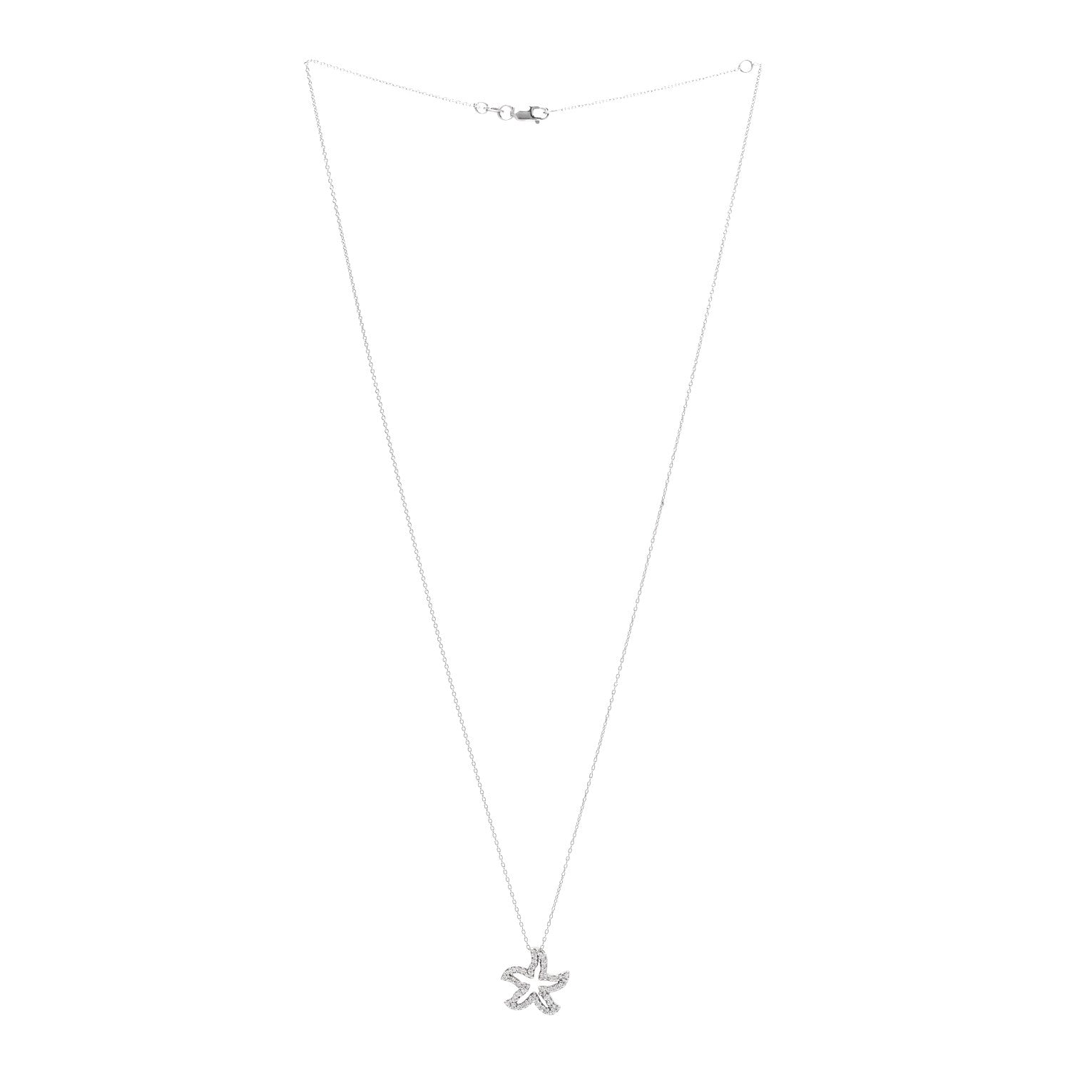 Roberto Coin 18K White Gold Diamond Tiny Treasures Starfish Pendant Necklace 3 of 6