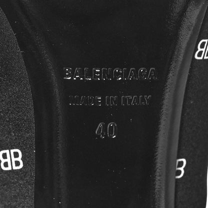 Balenciaga Crepe Satin BB Printed Knife Pointed Toe 40mm Mules 40 Black White 8 of 8